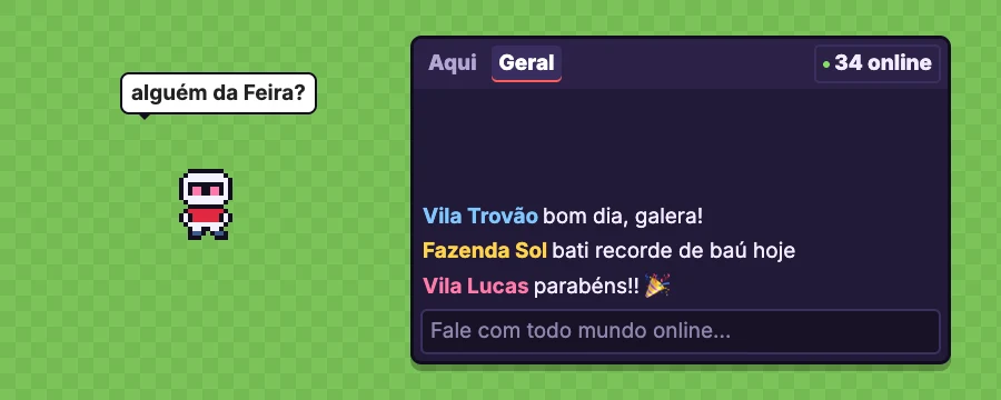 Chat geral: converse com todo mundo que está online